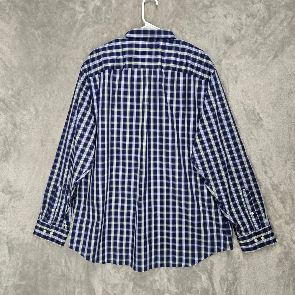 Banana Republic‎ Mens Non Iron Slim Fit Plaid Dress Shirt XXL Career Office Prep